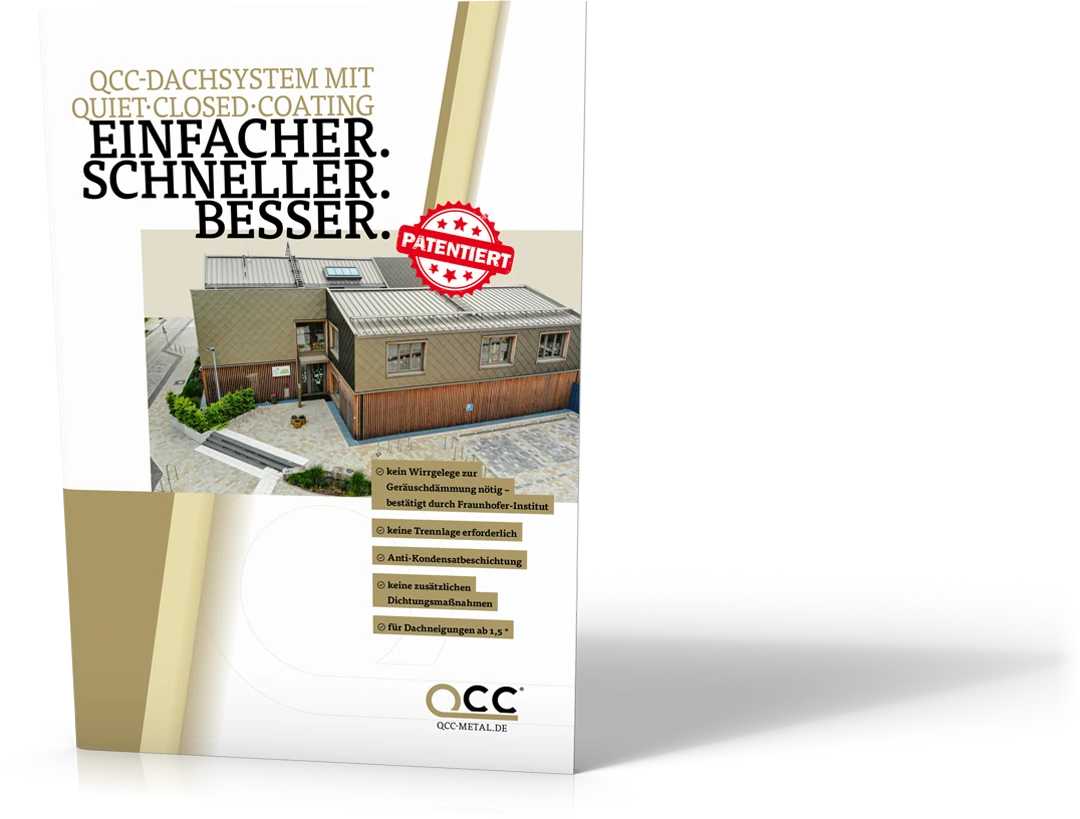 Vorderansicht der Broschüre für QCC-Dachsysteme