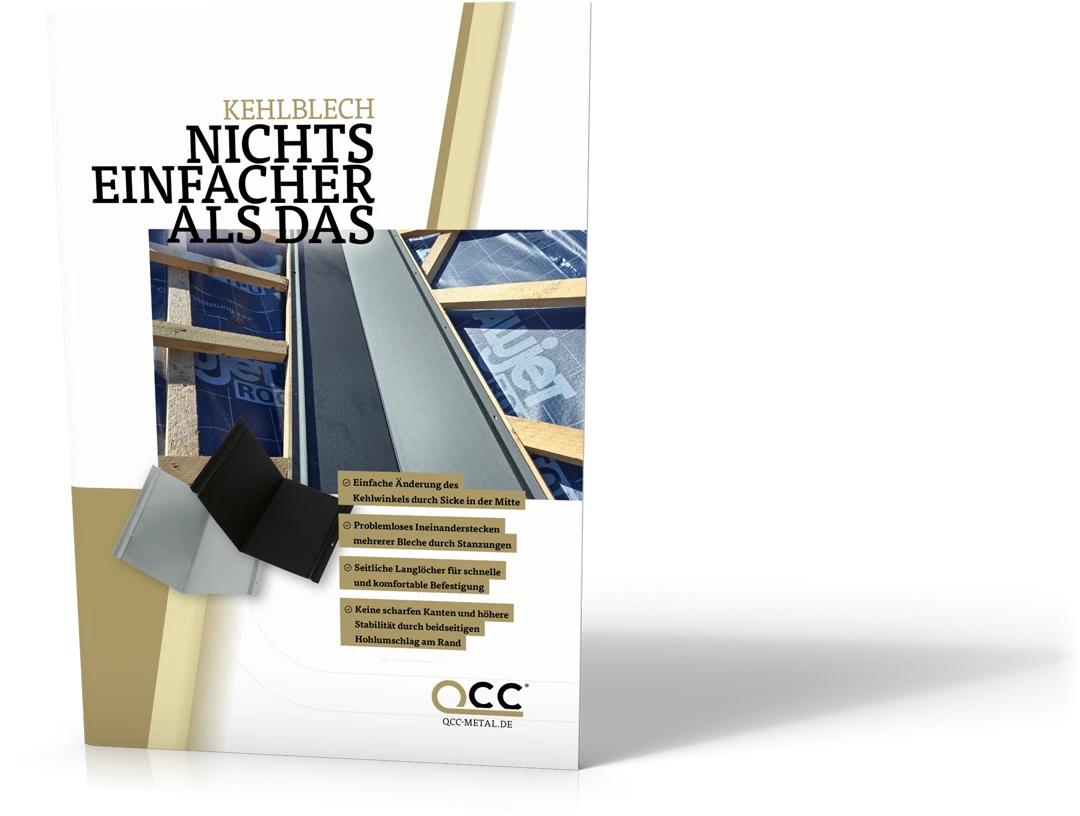Vorderansicht der Broschüre für Kehlbleche