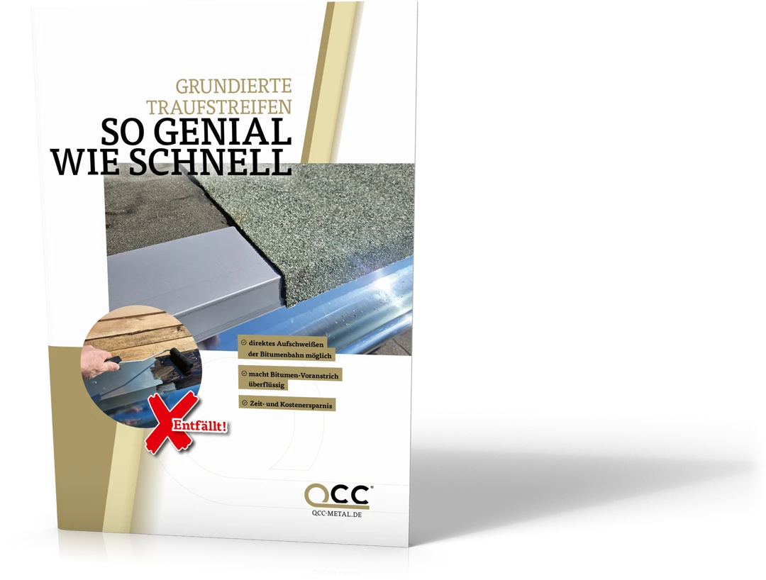Vorderansicht der Broschüre für Grundierte Traufstreifen